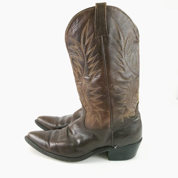 Acme Vintage Leather Western Pointed Toe Boots - Picture 4 of 9